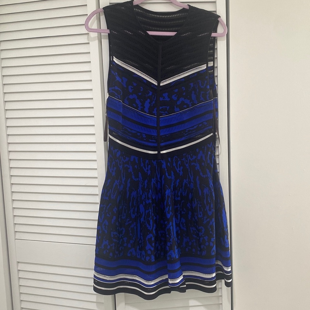 Roberto Cavalli blue/black/white A-line dress NWT